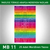 Arapça Türkçe İngilizce MB 011
