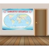 Dünya Siyasi Haritası Duvar Giydirme 002