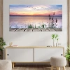 Günbatımı Manzarası ile Uçan Kuşlar Kanvas Tablo