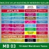 İngilizce Aylar Mevsimler MB 003