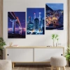 Şehir Fotoğrafılı 3lü Duvar Tablo Seti