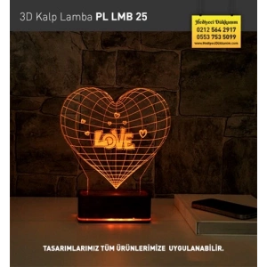 3D Kalp Led Lamba PL LMB 25