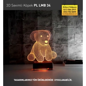 3D Sevimli Köpek Led Lamba PL LMB 34