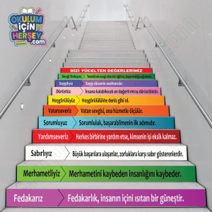Merdiven Yazıları Değerlerimiz MB 038