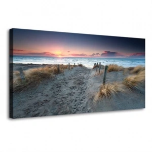 Plaj Gün Batımı Okyanus Kanvas Tablo