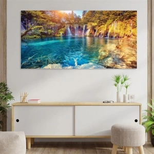 Su ve Dağ Doğa Manzarası Kanvas Tablo