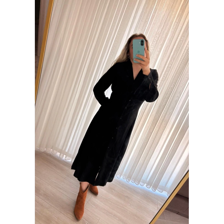 Belinaybutik Siyah Uzun Kollu Elbise