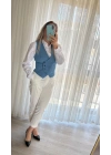 Belinaybutik Mavi Modern Yelek