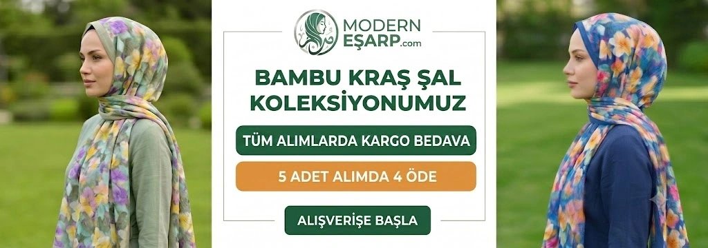 Bambu Kraş Şal - Modern Eşarp