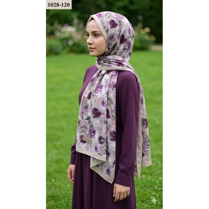 Belinda Scarf Bambu Kraş Pamuk Şal (Açık Taş) 1028-120