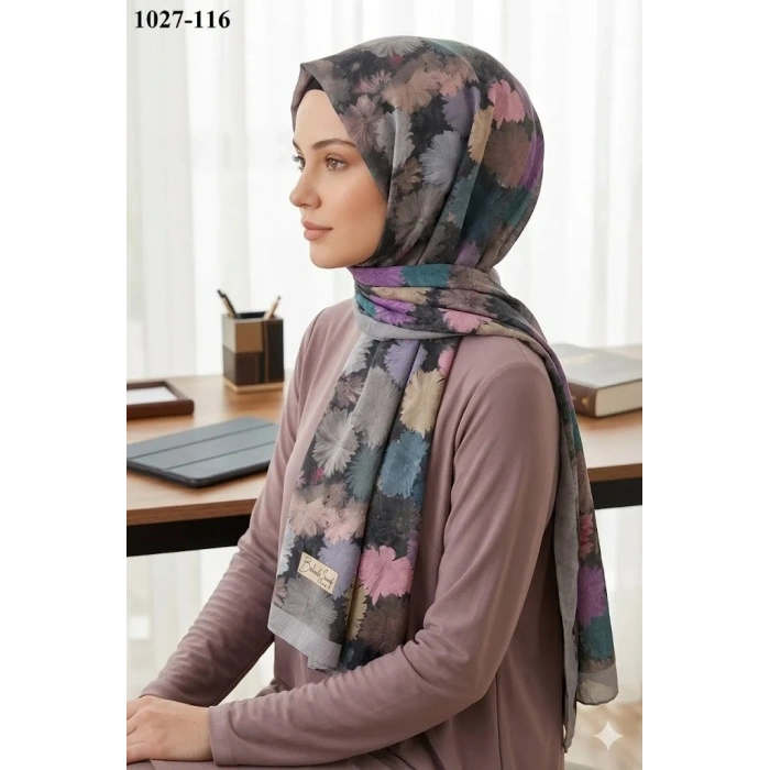 Belinda Scarf Bambu Kraş Pamuk Şal (Gri) 1027-116