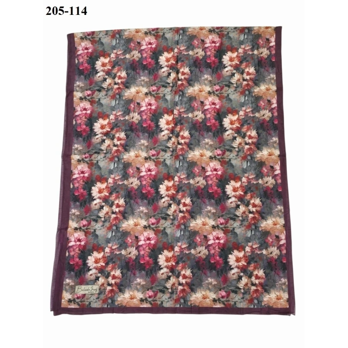 Belinda Scarf Bambu Kraş Pamuk Şal (Mürdüm) 205-114