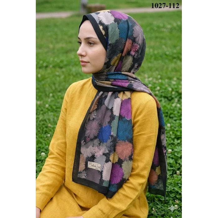 Belinda Scarf Bambu Kraş Pamuk Şal (Siyah) 1027-112