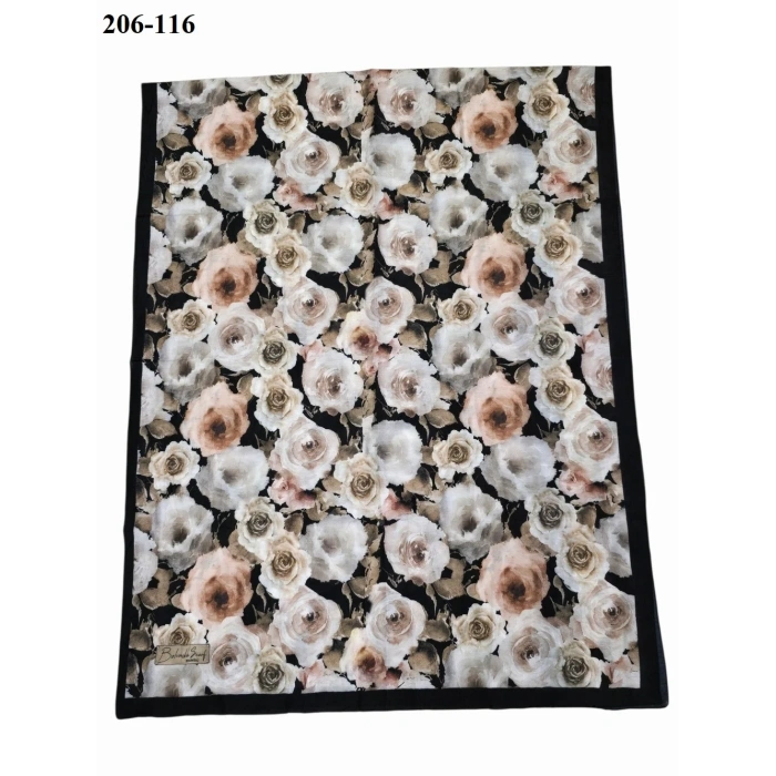 Belinda Scarf Bambu Kraş Pamuk Şal (Siyah) 206-116