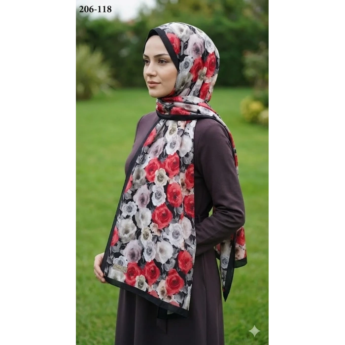 Belinda Scarf Bambu Kraş Pamuk Şal (Siyah) 206-118