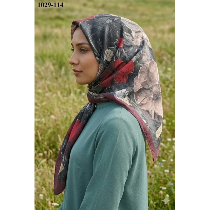 Belinda Scarf Bambu Pamuk Eşarp (Bordo) 1029-115