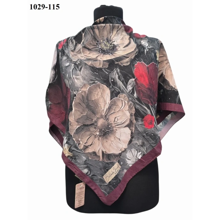 Belinda Scarf Bambu Pamuk Eşarp (Bordo) 1029-115
