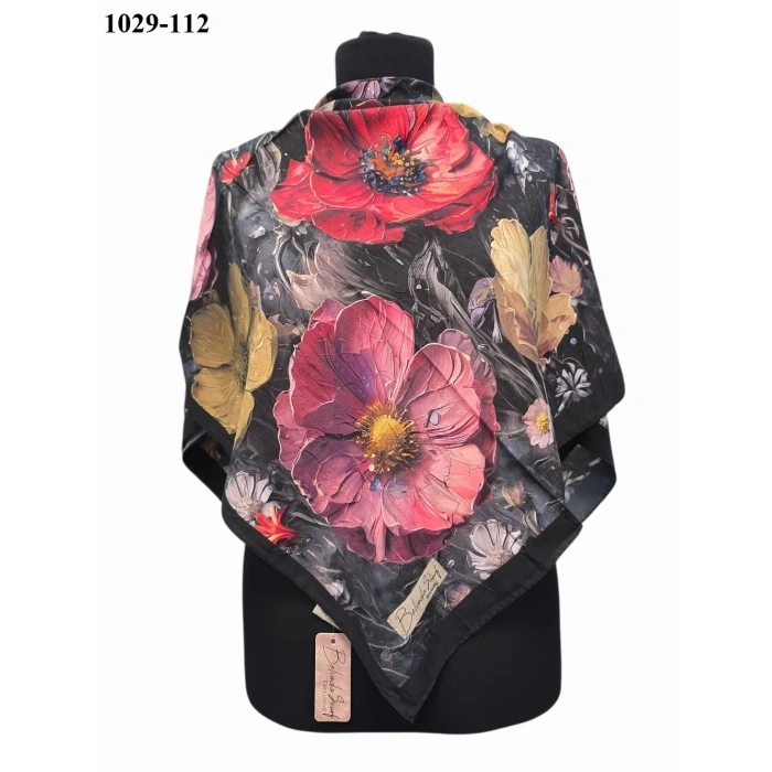 Belinda Scarf Bambu Pamuk Eşarp (Siyah) 1029-112