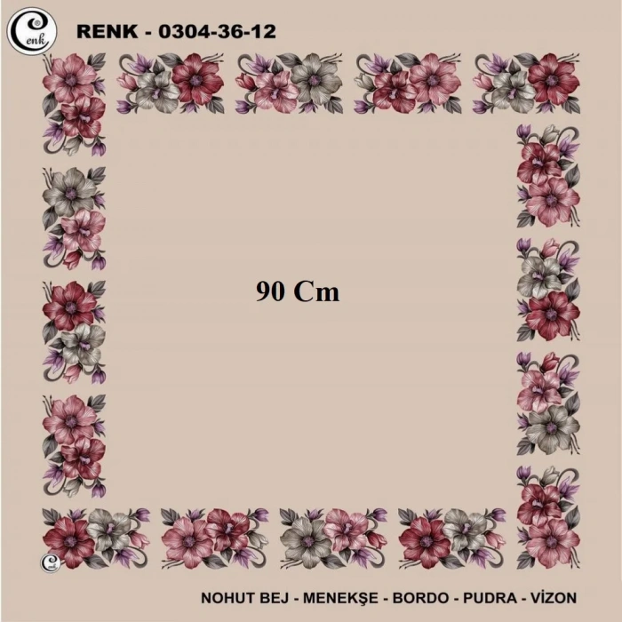 Cenk 90 CM İçi Boş Oyalık Yazma 036-12