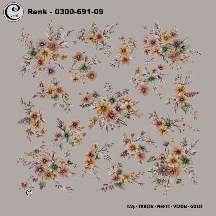 Cenk Desenli Oyalık Yazma 691-09