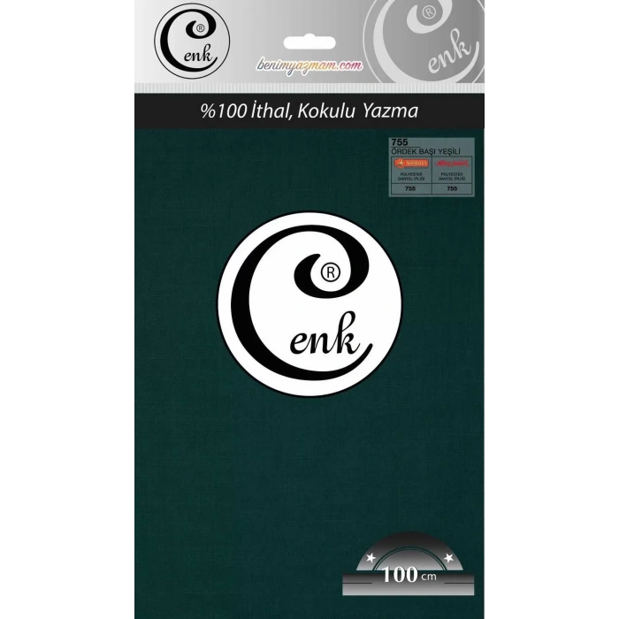 Cenk Düz Renk Poşetli Oyalık Yazma (ördek başı yeşili) cenk-duz-755