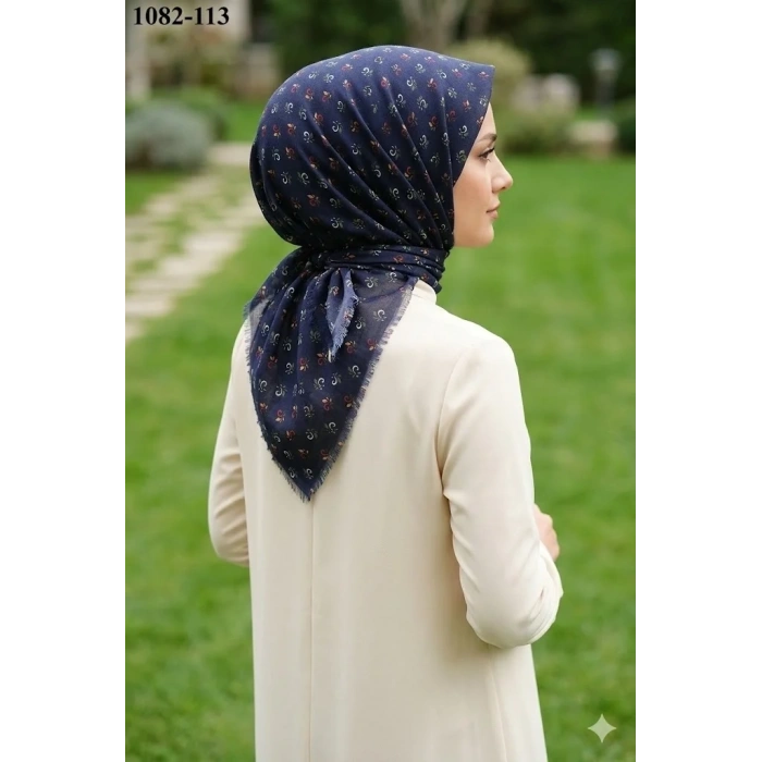 Dolce Cool Desenli Dimi Pamuk Eşarp 1082-113
