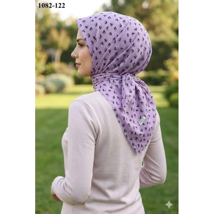 Dolce Cool Desenli Dimi Pamuk Eşarp 1082-122