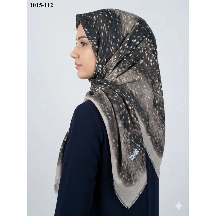 Dolce Cool Desenli Flamlı Pamuk Eşarp 1015-112