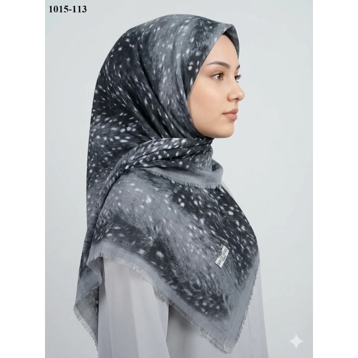 Dolce Cool Desenli Flamlı Pamuk Eşarp 1015-113