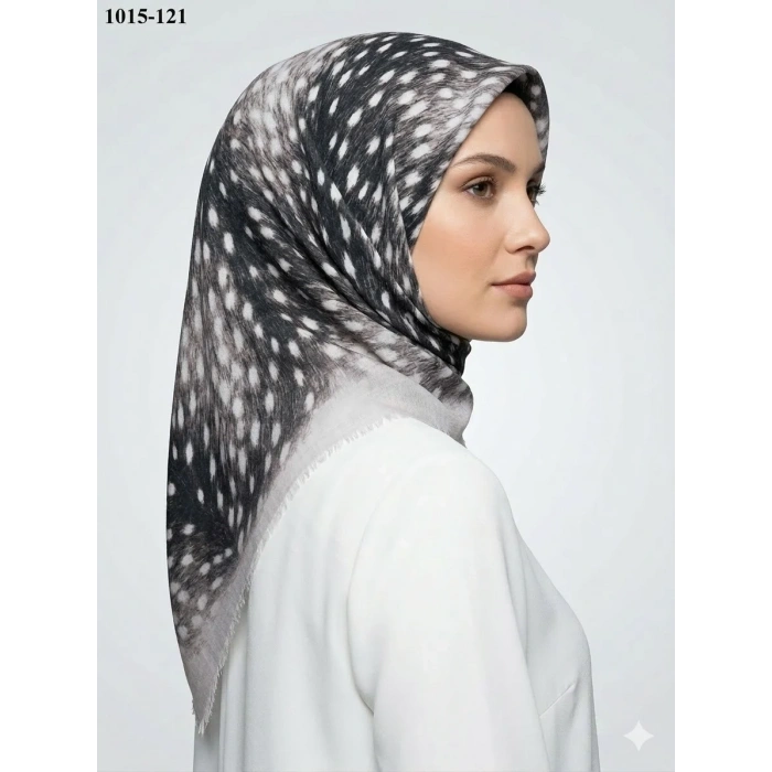 Dolce Cool Desenli Flamlı Pamuk Eşarp 1015-121