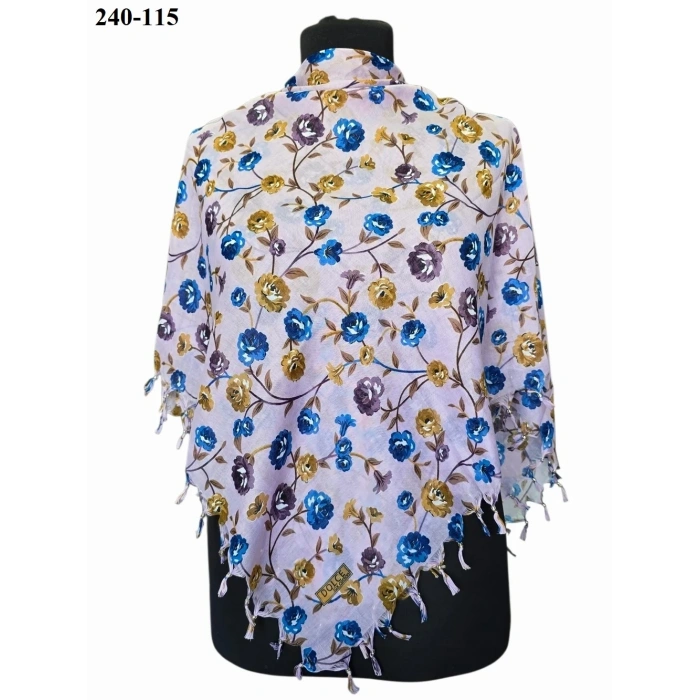 Dolce Life Desenli Sökme Boncuklu Eşarp 240-115