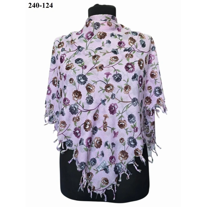 Dolce Life Desenli Sökme Boncuklu Eşarp 240-124
