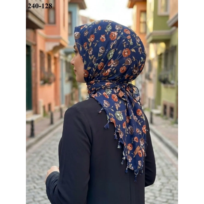 Dolce Life Desenli Sökme Boncuklu Eşarp 240-128