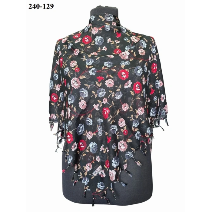 Dolce Life Desenli Sökme Boncuklu Eşarp 240-129