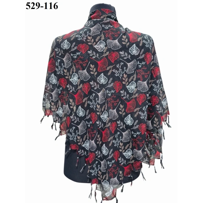 Dolce Life Desenli Sökme Boncuklu Eşarp 529-116