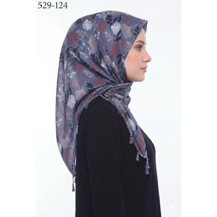 Dolce Life Desenli Sökme Boncuklu Eşarp 529-124