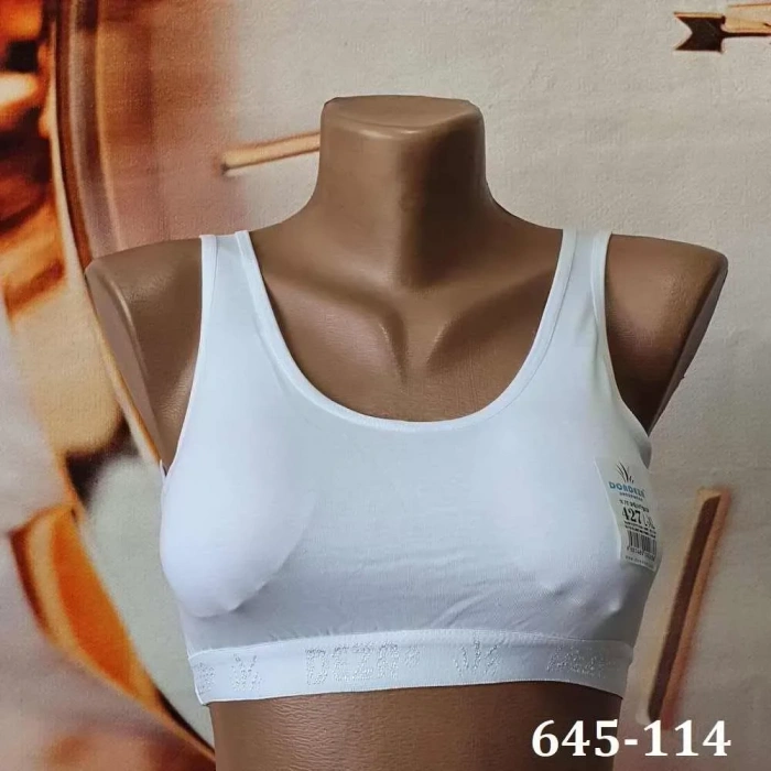 Dondeza Kalın Askılı Pedli Kız Büstiyer (Beyaz) (6 adet) 645-114
