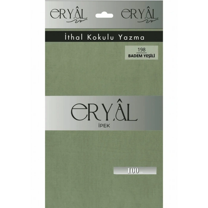 Eryal İpek Düz Renk Poşetli Oyalık Yazma 198 Badem Yeşili