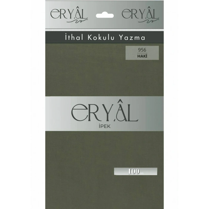 Eryal İpek Düz Renk Poşetli Oyalık Yazma 956 Haki
