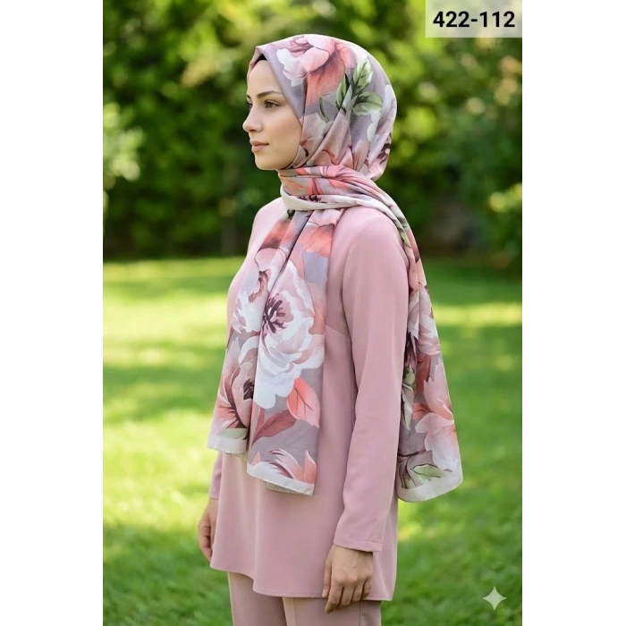 Eylül İpek Çiçek Desen Soft Şal 422-112