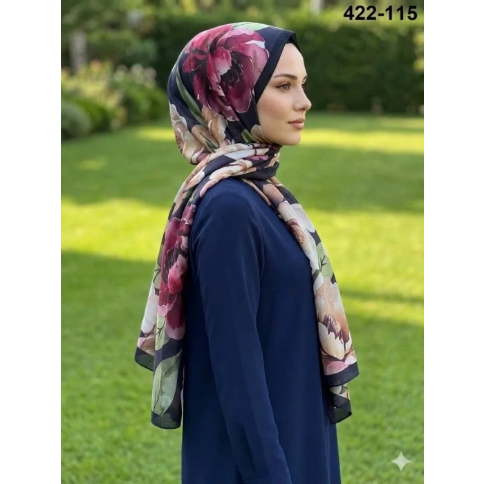 Eylül İpek Çiçek Desen Soft Şal 422-115