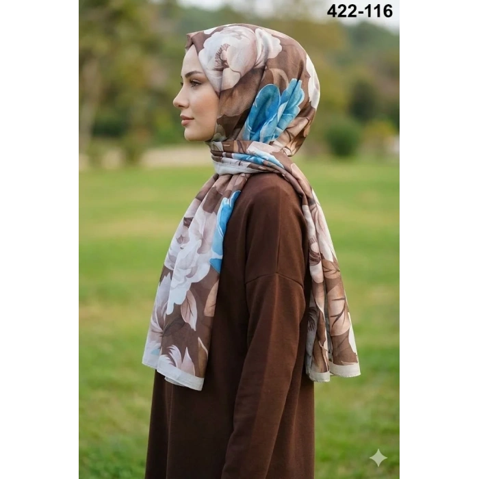 Eylül İpek Çiçek Desen Soft Şal 422-116