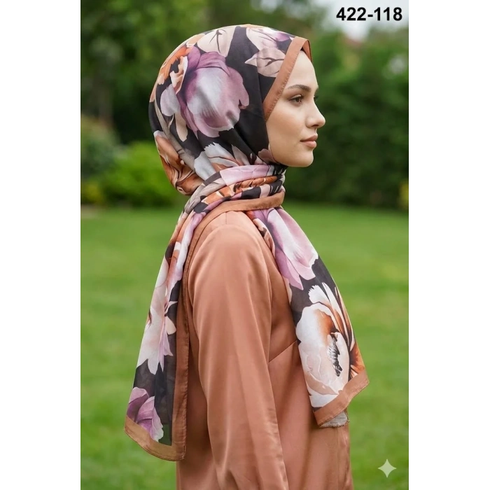 Eylül İpek Çiçek Desen Soft Şal 422-118