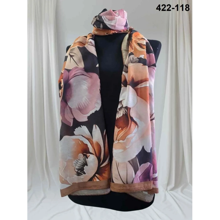 Eylül İpek Çiçek Desen Soft Şal 422-118