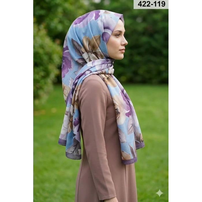 Eylül İpek Çiçek Desen Soft Şal 422-119
