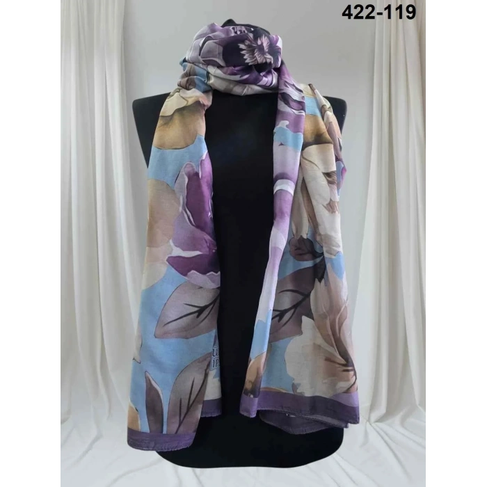 Eylül İpek Çiçek Desen Soft Şal 422-119