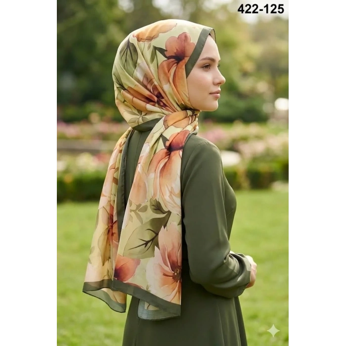 Eylül İpek Çiçek Desen Soft Şal 422-125
