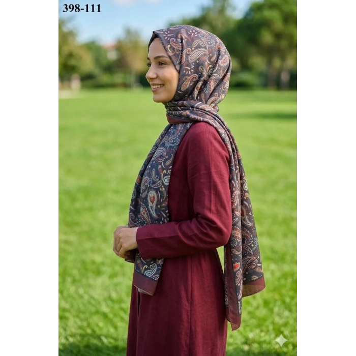 Eylül İpek Etnik Desen Soft Şal 398-111