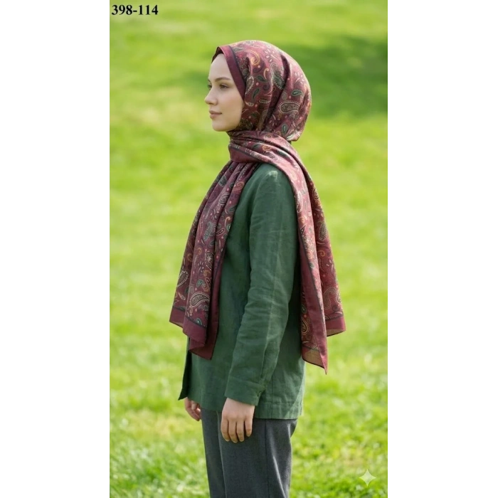 Eylül İpek Etnik Desen Soft Şal 398-114