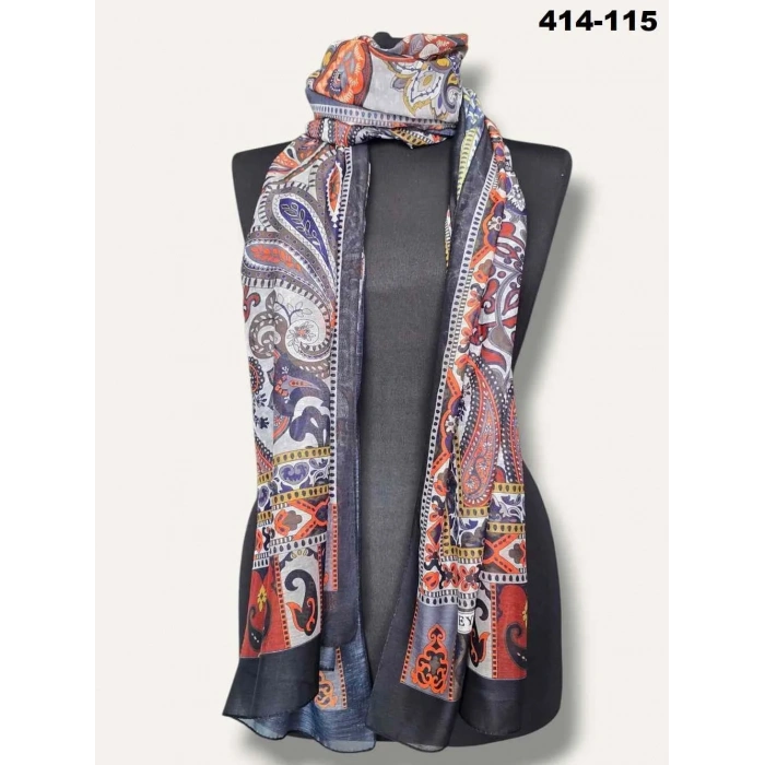 Eylül İpek Etnik Desen Soft Şal 414-115